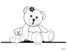 Розмальовка Плюшеві ведмедики | Розмальовки для дітей друк онлайн